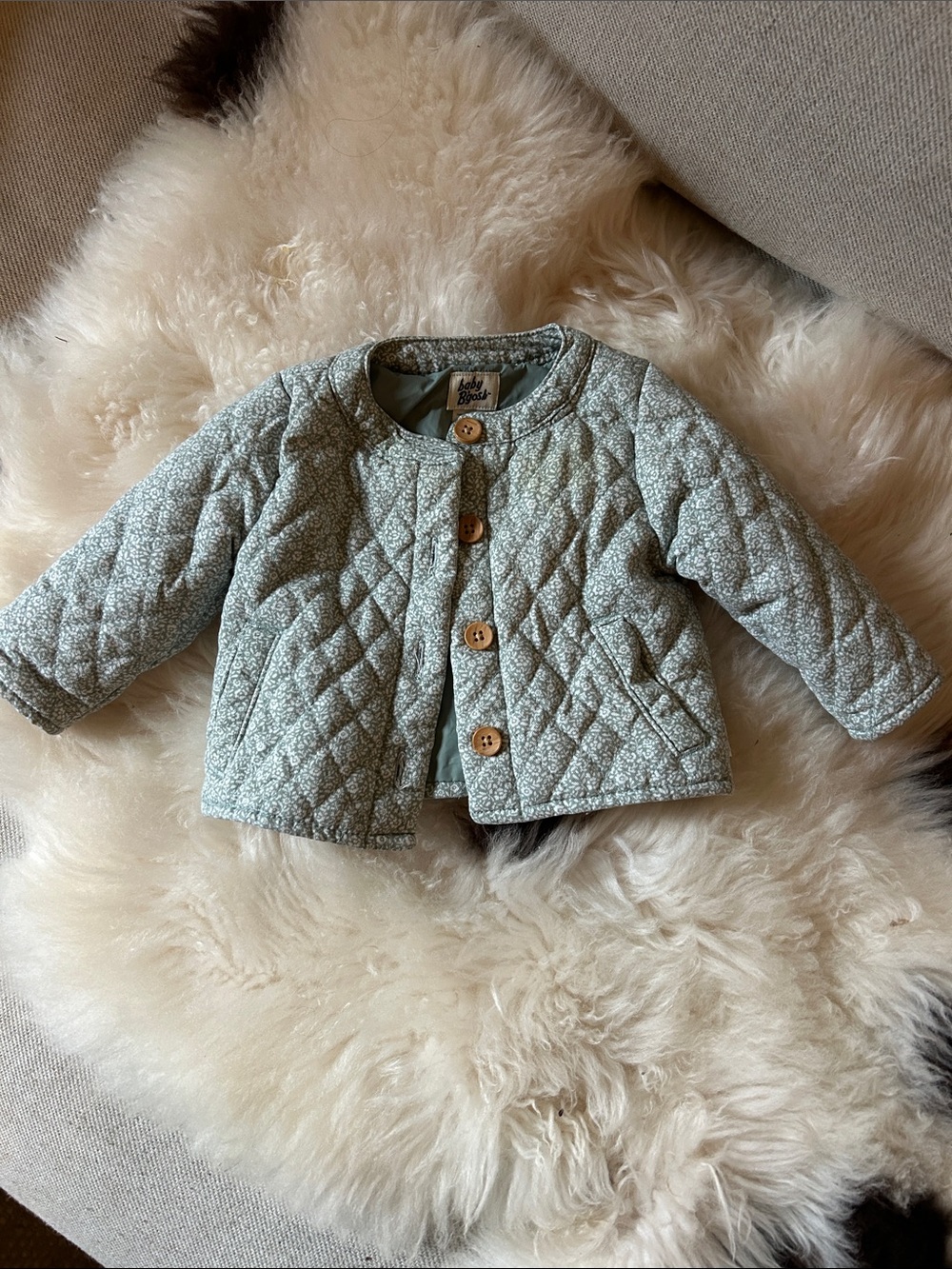 Quilted Baby Puffer Jacket in Sage